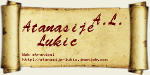 Atanasije Lukić vizit kartica